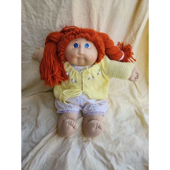 Vintage 1982 Cabbage Patch Kids Doll Red Hair Blue Eyes Braids Dimple - Picture 1 of 5